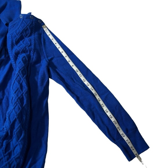 Talbots Lambswool Blend Cable Knit Sweater Preppy Old Money Quiet Luxury Large - Picture 11 of 13